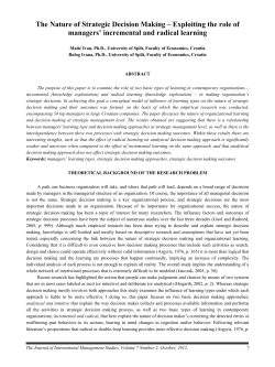 The Nature of Strategic Decision Making