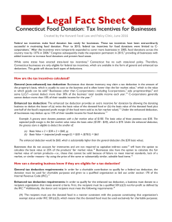 Connecticut Food Donations and Tax Incentives