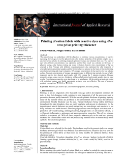 Printing of cotton fabric with reactive dyes using Aloe vera gel as