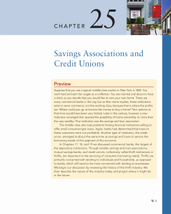 Chapter 25: Savings Associations and Credit Unions