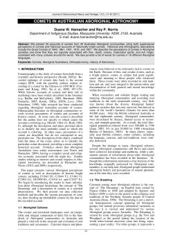 comets in australian aboriginal astronomy
