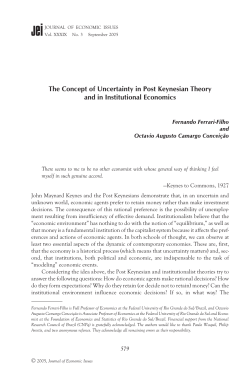 The Concept of Uncertainty in Post Keynesian Theory and in