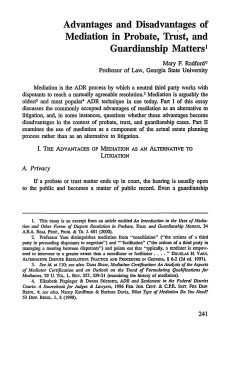 Advantages and Disadvantages of Mediation in Probate, Trust, and