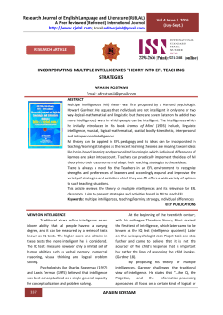 INCORPORATING MULTIPLE INTELLIGENCES THEORY