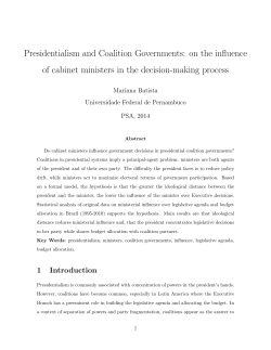 Presidentialism and Coalition Governments: on the influence of