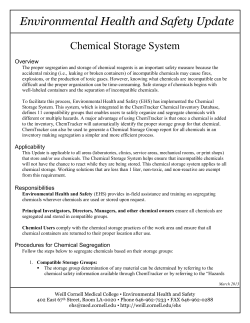 Chemical Storage System - Weill Cornell Medicine