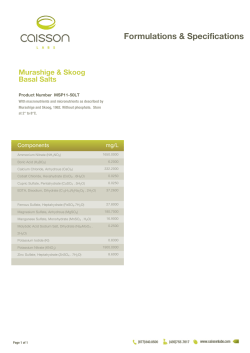 Formulations - Caisson Labs