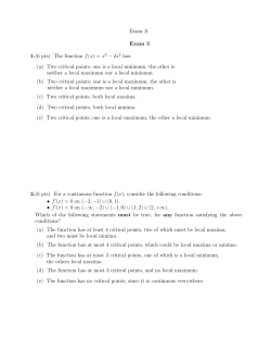 Exam A Exam 3 1.(6 pts) The function f(x) = x 3
