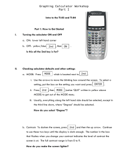 Graphing Calculator Handout