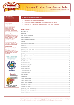 Product Specification Index