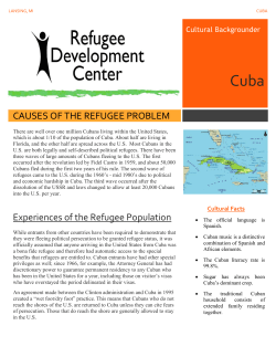 CAUSES OF THE REFUGEE PROBLEM Experiences of the