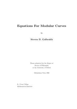 Equations For Modular Curves