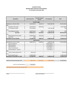 Lacombe County Monthly Bank Statement Reconciliation