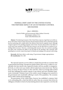 federal debt limit in the united states: the perverse impact of