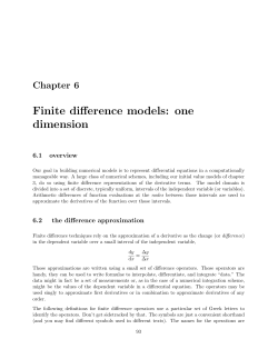 Finite difference models: one dimension