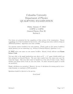 Sections 6 - Columbia Physics