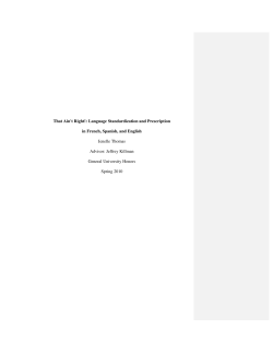 That Ain`t Right!: Language Standardization and Prescription in