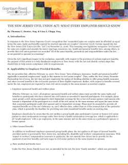 THE NEW JERSEY CIVIL UNION ACT: WHAT EVERY EMPLOYER