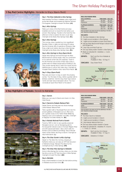 The Ghan Holiday Packages