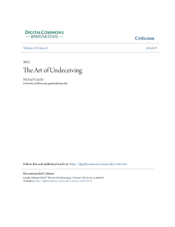The Art of Undeceiving - Digital Commons@Wayne State University