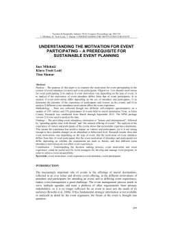 understanding the motivation for event participating