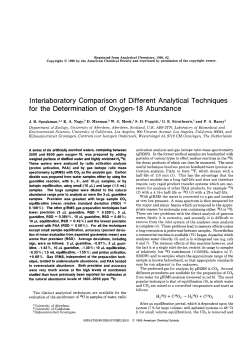 Interlaboratory Comparison of Different Analytical Techniques for the