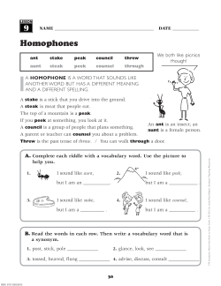 A HOMOPHONE IS A WORD THAT SOUNDS LIKE