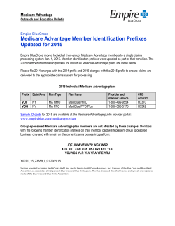 Medicare Advantage Member Identification Prefixes