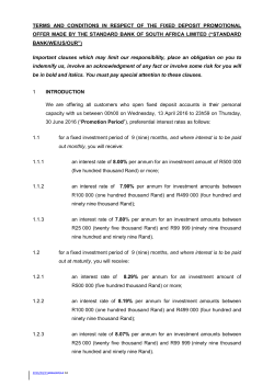terms and conditions in respect of the fixed deposit