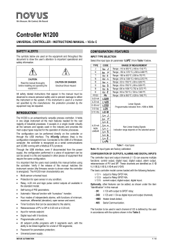 Controller N1200 - NOVUS Automation Inc.