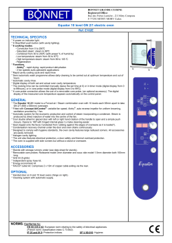Equator 10 level GN 2/1 electric oven TECHNICAL SPECIFICS