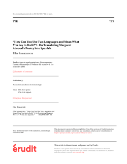 On Translating Margaret Atwood`s Poetry into Spanish