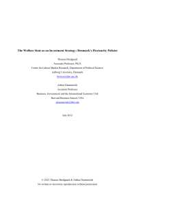 The Welfare State as a Growth Strategy: Denmark, Flexicurity, and