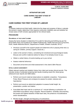 care during the first stage of labour
