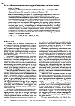 Rainfall Measurements Using Underwater Ambient Noise