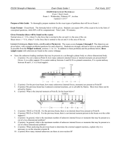 ES230 Strength of Materials Exam Study Guide 1