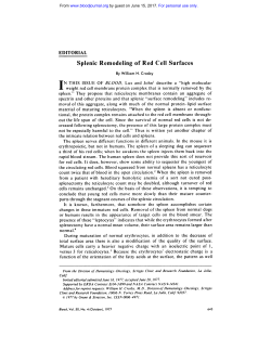 Splenic Remodeling of Red Cell Surfaces