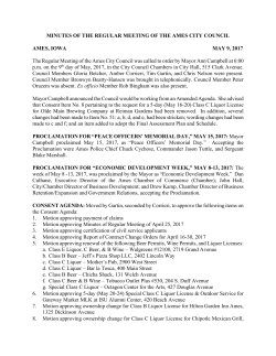 MINUTES OF THE REGULAR MEETING OF THE AMES CITY