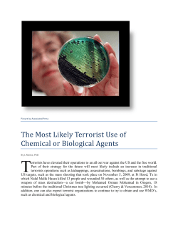 The Most Likely Terrorist Use of Chemical or Biological Agents