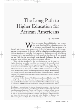 The Long Path to Higher Education for African Americans