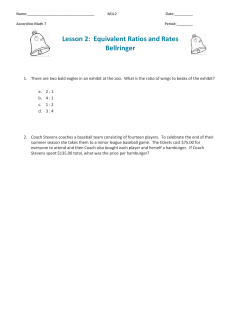 Lesson 2: Equivalent Ratios and Rates Bellringer