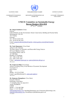 Members of the UNECE Committee on Sustainable Energy Bureau