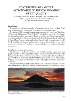 contribution of amateur astronomers to the conservation of sky quality