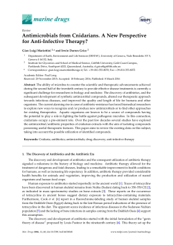 Antimicrobials from Cnidarians. A New Perspective for Anti