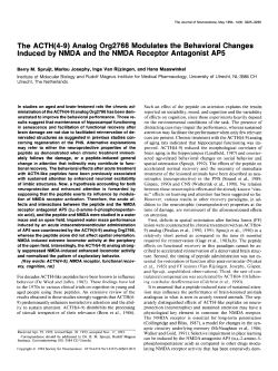 The ACTH(4-9) - Journal of Neuroscience