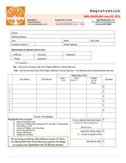 Registration - Peale Family Reunion