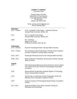 AUDREY E. PARRISH Curriculum Vitae Georgia State University