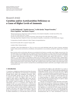 Carnitine and/or Acetylcarnitine Deficiency as a Cause of Higher