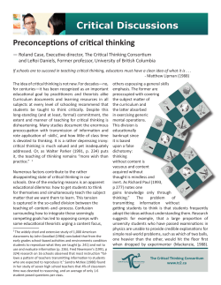 Preconceptions of critical thinking