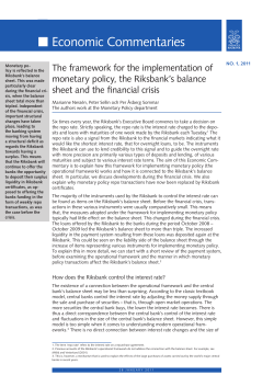 The framework for the implementation of monetary policy, the